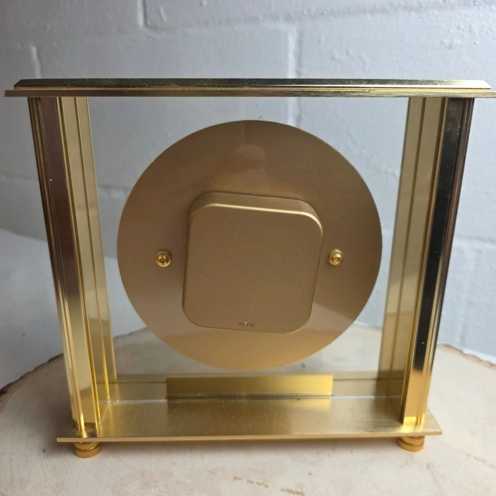 Vintage 90s Bulova Grand Prix B1700 Skeleton-Style Tabletop Mantel Clock